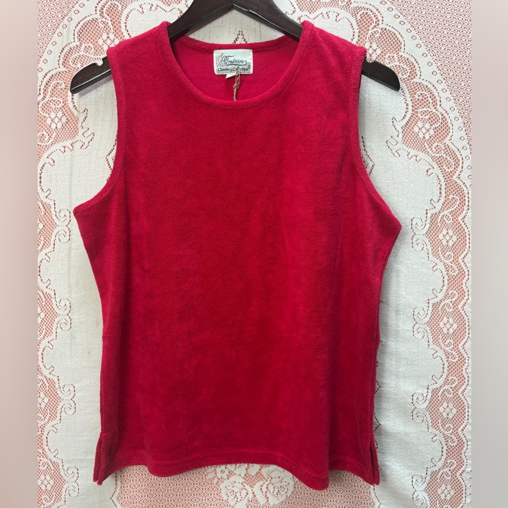 Tradition Red Terrycloth Vest Sz L